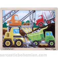 Melissa & Doug Construction Site Vehicles Wooden Jigsaw Puzzle With Storage Tray 12 pcs B000GKW6IS